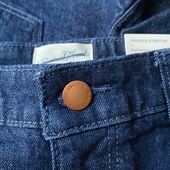 Universal Thread Vintage Stretch Midi Shorts Retro Dark Blue Jean Copper Accents - Picture 8 of 10